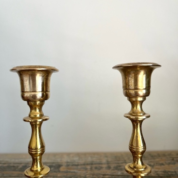 Solid brass candlesticks set of 2 - Picture 5 of 7